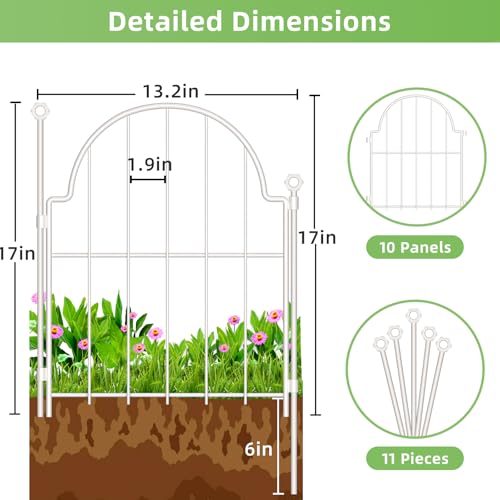 30 Pack White Decorative Garden Fence (White / 17 in(H))