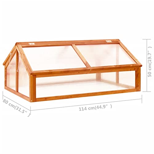 Firwood Garden Portable Wooden Greenhouse (44.8"x31.4"x19.6"/Brown)