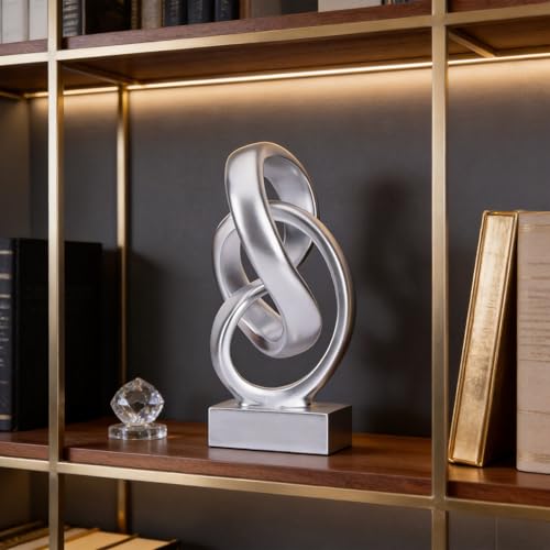 Modern Abstract Knot Sculpture (Silver)
