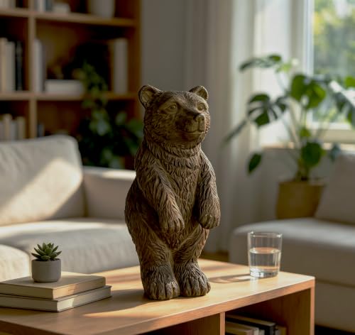 Rustic Bear Statue Shelf Decor (Black-brown)