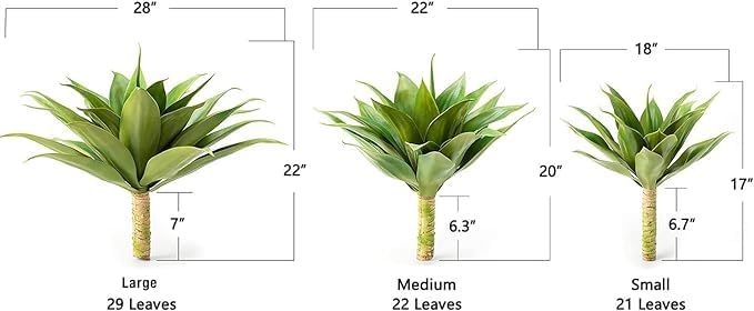 Fake Agave Artificial Plants (Green / 22 Inches)