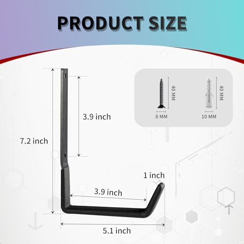 Heavy Duty Steel Garage Hooks (6 Count)