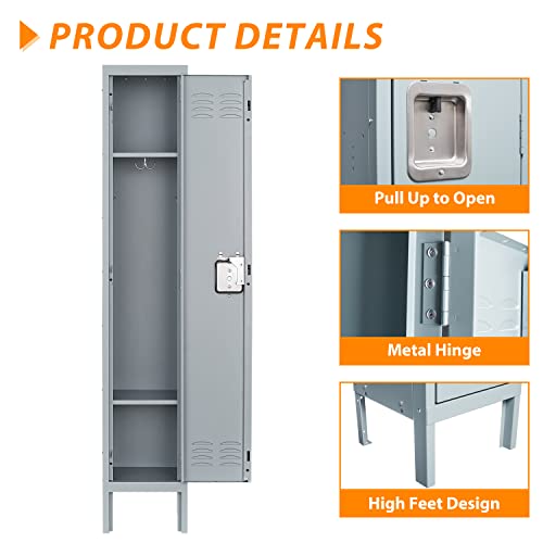 Metal Locker for Home (Grey(4 Legs) / 1 Door-65.98")