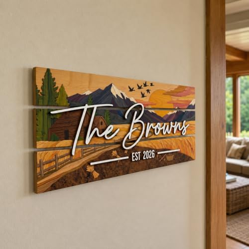 Mountain Cabin Sign (Mountain Cabin Sunset / Standard)