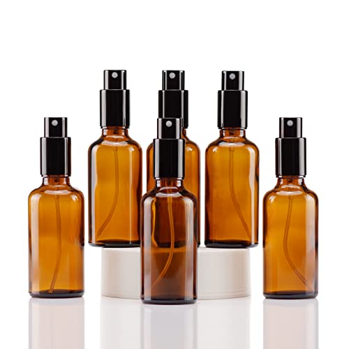 Amber Glass Spray Bottles 2oz (6 Count)