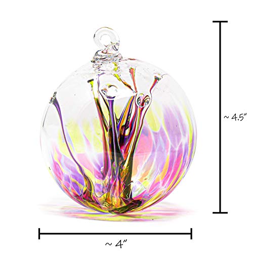 Luke Adams Handmade Glass Gazing Balls for Garden (Large / Pink Violet Lime)
