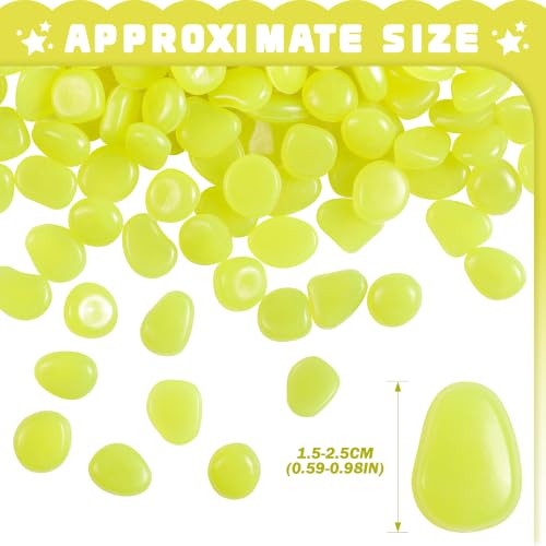 150 PCS Glow in The Dark Rocks (Yellow/150 pcs / 2.5x2x0.5cm)