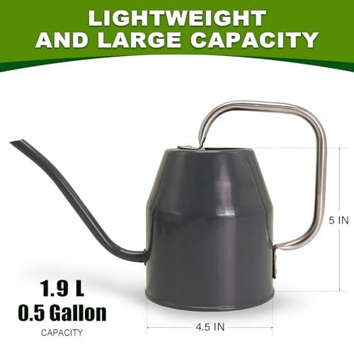 Metal Watering Can with Removable Spout (Black / 0.5 Gallon)