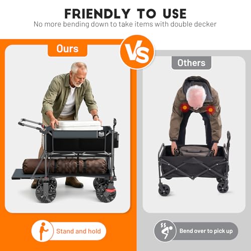 Push & Pull Double Decker Wagon (Black / With Push Handle)