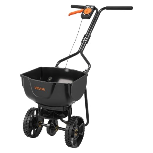 Broadcast Spreader 15 lbs Capacity Hopper Walk (15LB / Black)