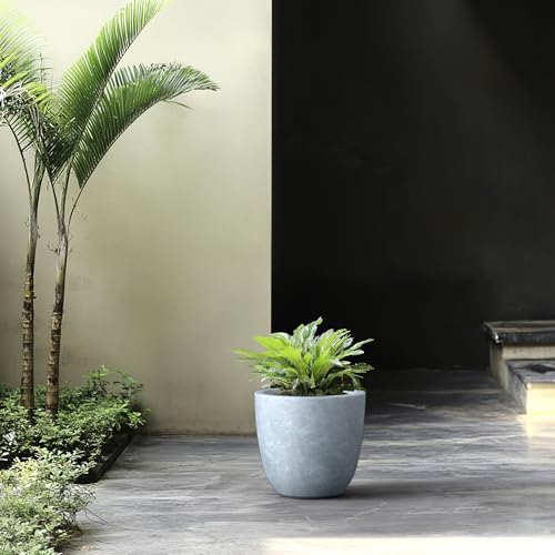 10"W Round Blue Gray Concrete (Gray / 10-Inch Dia)
