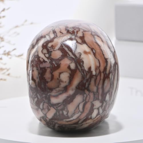 5''Natural Chocolate Crystal Skull Head Hand Carved Reiki Healing Stone Statue Healing Home Office Art Room Decoration (Chocolate Stone / 5inch)