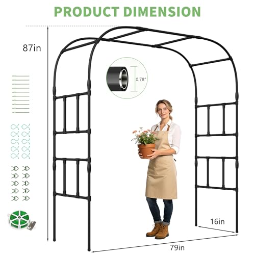 87" H x 79" L Garden Arch Trellis (87"H x 79"L x 16"W)