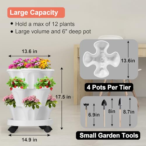 Stackable Planter (White / 3 Tier)