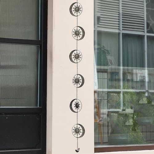 Decorative Sun and Moon Rain Chain (Copper Sun)