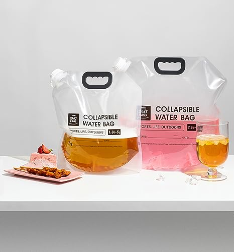 4 Pack Collapsible Water Container Bag 2.6 Gallon (2.6 GAL/ 10 L Water Bag)