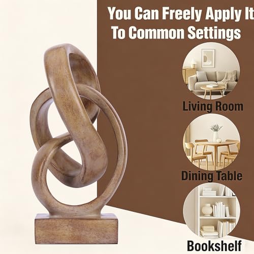 Modern Abstract Knot Sculpture (Wood Color)
