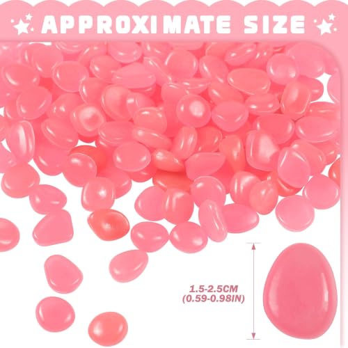 150 PCS Glow in The Dark Rocks (Pink/150 pcs / 2.5x2x0.5cm)