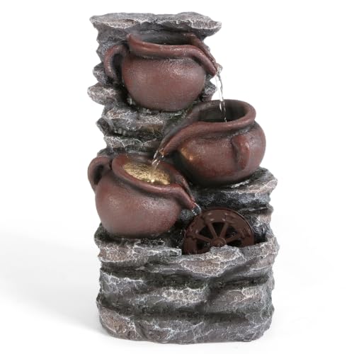 Water Fountain Tabletop Waterfall Fountains Indoor with LED (Style 13)