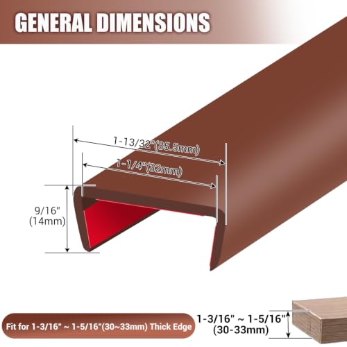 Rubber Edge Trim (Fit 1-1/4" - L20' / Brown)