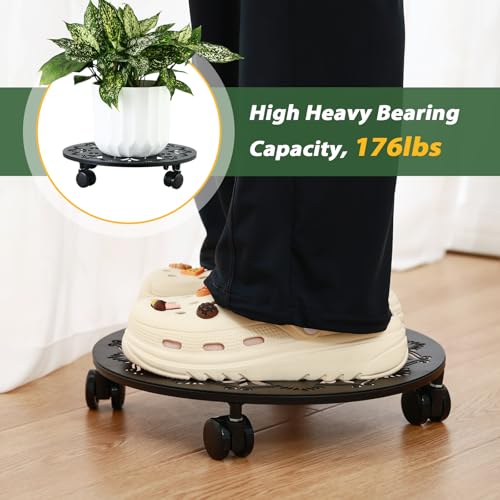 4 Pack Rolling Plant Caddy with Wheels 14 Inch (14 inch)