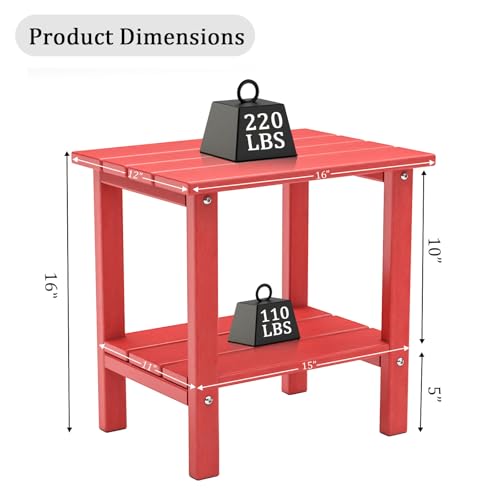 Adirondack Outdoor Side Table (Red)