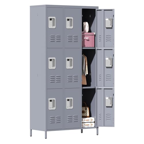 9 Doors Metal Employee Locker (9 Door-Upgraded / Grey)