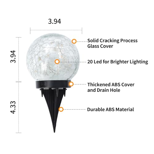 Solar Globe Lights Outdoor Waterproof (Warm White / 8 Globes)