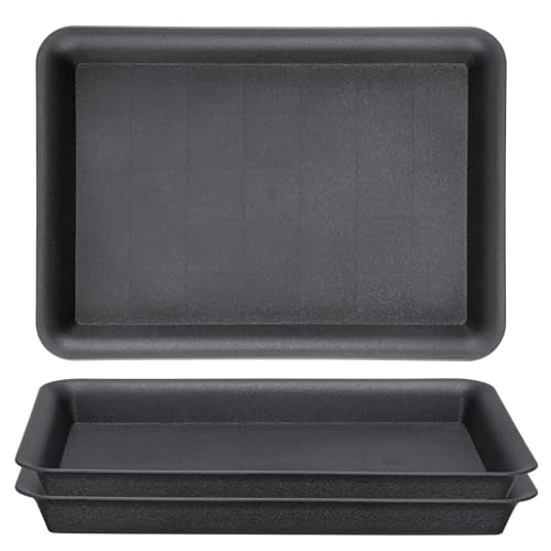10 Inch Plastic Plant Tray Saucer Rectangular (10 Inch / Black)