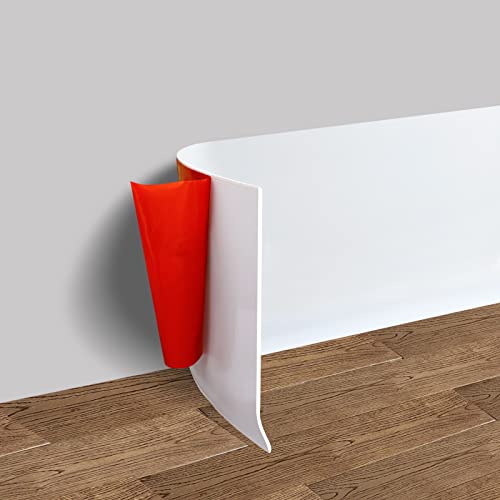 Vinyl Wall Base Rubber Baseboard Molding Trim Self Adhesive 3" Wide (White / 3in x 20ft)