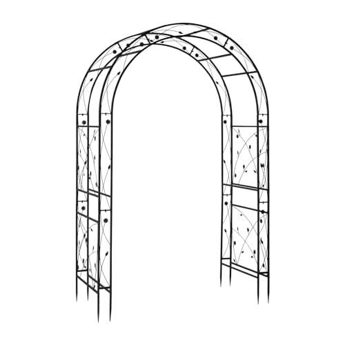 Garden Arbor Arch Archway for Wedding Ceremony Party (Black / 83.9x55.1x22.8)