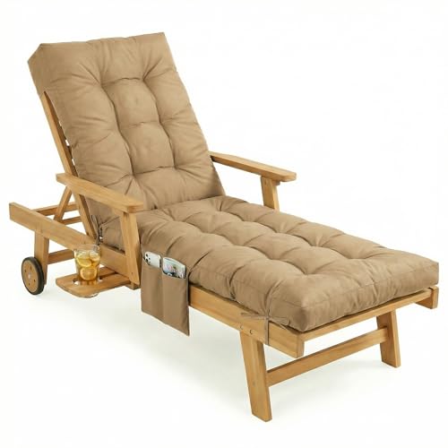 Outdoor Chaise Lounge Chair Cushion (Beige / 72x22.4x4.7)