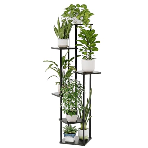 Tall Plant Stand Indoor Corner Plant Holder for Multiple Plants (Dark Brown / 6 Tier)