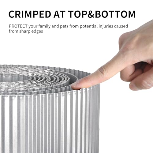 Garden 20 Feet Corrugated Edging (Silver-Narrow Wave / 8"x20')