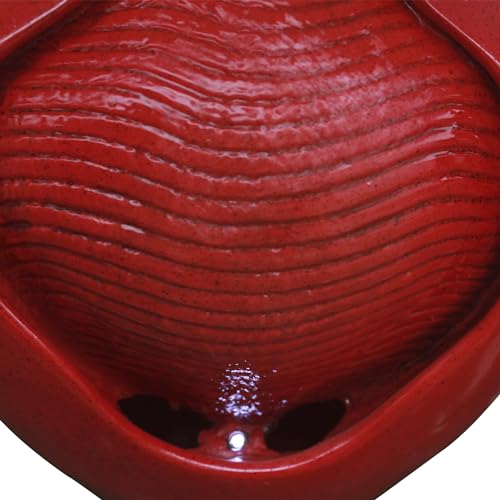 Outdoor Pot Fountain with LED Lights and Pump (Red)