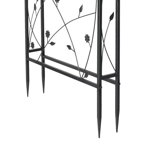 Garden Arbor Arch Archway for Wedding Ceremony Party (Black / 83.9x55.1x22.8)
