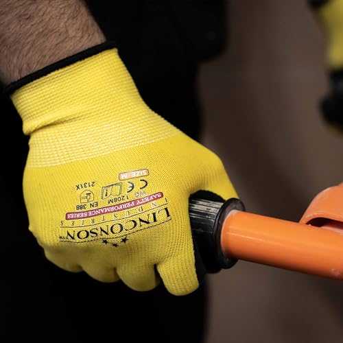 12 Pack Safety Performance Series Construction Mechanics Wrinkle Latex Work Gloves (X-Large (120 Pairs) / Yellow)
