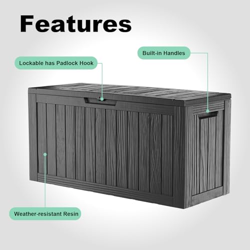 80 Gallon Outdoor Deck Box (Black / 80 Gallon)