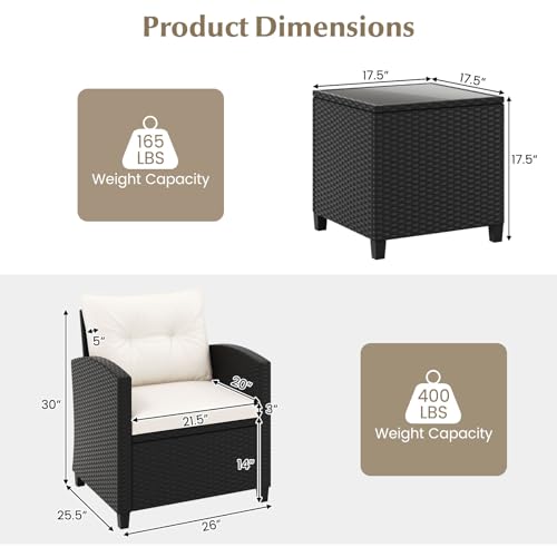 3 Piece Patio Furniture Set (3 Count)
