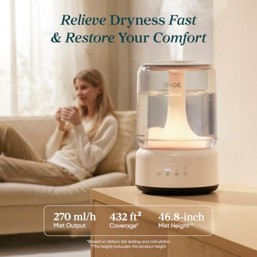 Humidifiers for Bedroom 4.2L Top Fill for Large Room