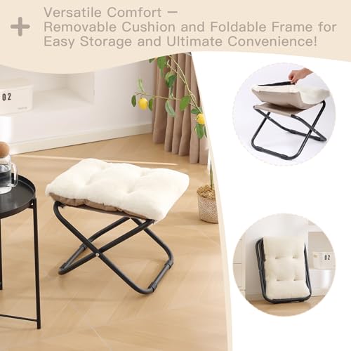 Folding Ottoman (Ivory)
