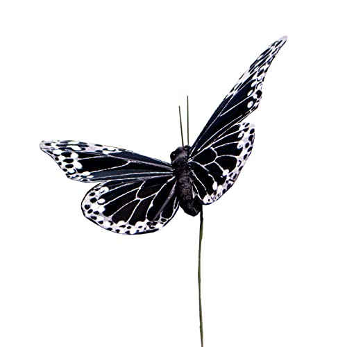 Feather Butterfly Decoration Set of 12 pcs Black Butterflies Party Decorations Halloween Decoration Home Decoration (12 Count)