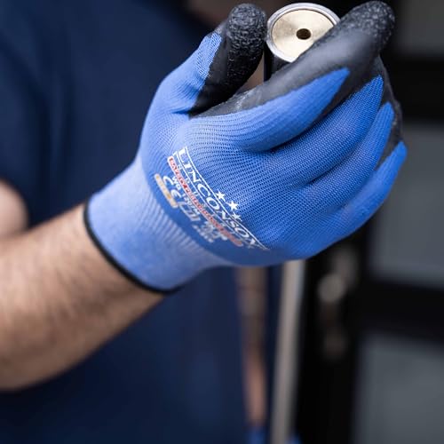 12 Pack Safety Performance Series Construction Mechanics Wrinkle Latex Work Gloves (Medium (12 Pairs) / Blue)