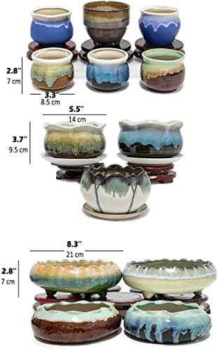 5.5'' Inch Rustic Drip Glazed Ceramic Planter (Turquoise / 5.5 IN)
