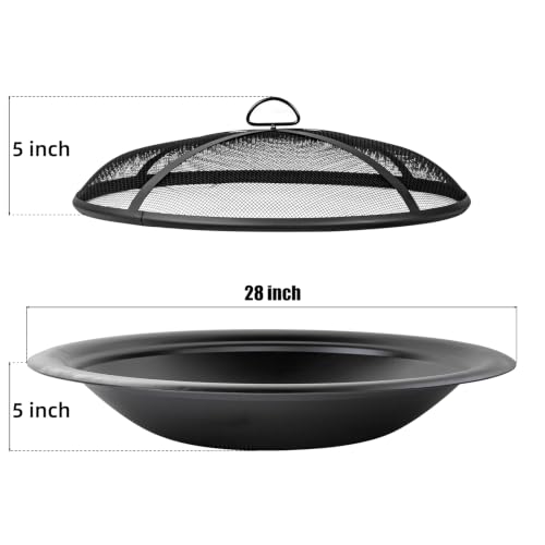 28 inch Steel Fire Pit Bowl for DIY or Replacement Existing Fire Pit (Smooth[28 inch])
