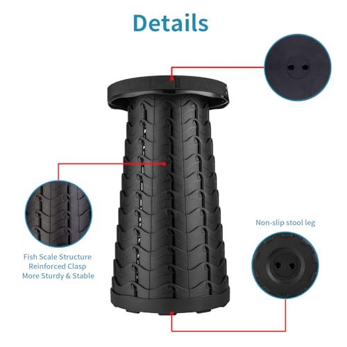 2 Pack Collapsible Stool (Black)