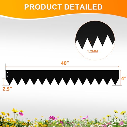 6 Pack Metal Edging for Landscaping (Black / 4 inches)