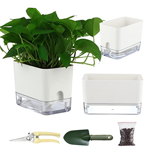 Self Watering Plant Pots for Indoor Plants 7 (7"/10")