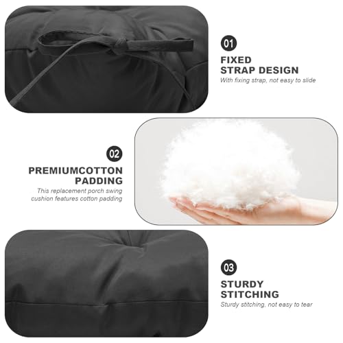 Porch Swing Cushions (Black / 47x 40 inches)