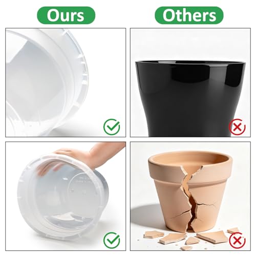10 Pack 8 Inch Clear Nursery Pots with Drainage Holes & Saucers (Clear / 8 inch)